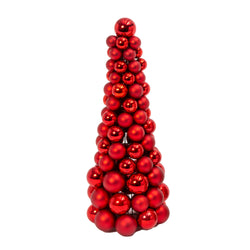 18 in Tall Red Christmas Holiday Ornament Cone Tree Decor