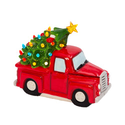 9.6-in L Battery- Operated Lighted Dolomite Holiday Truck with Tree