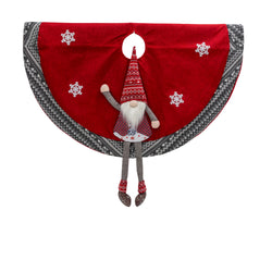Gnome and Snowflake Christmas Tree Skirt, Battery Operated