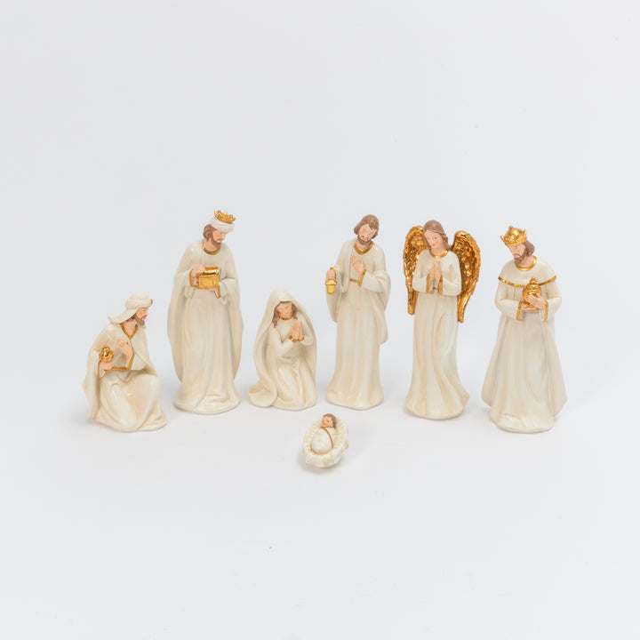 7 Piece Resin Traditional Religious Christmas Nativity Scene