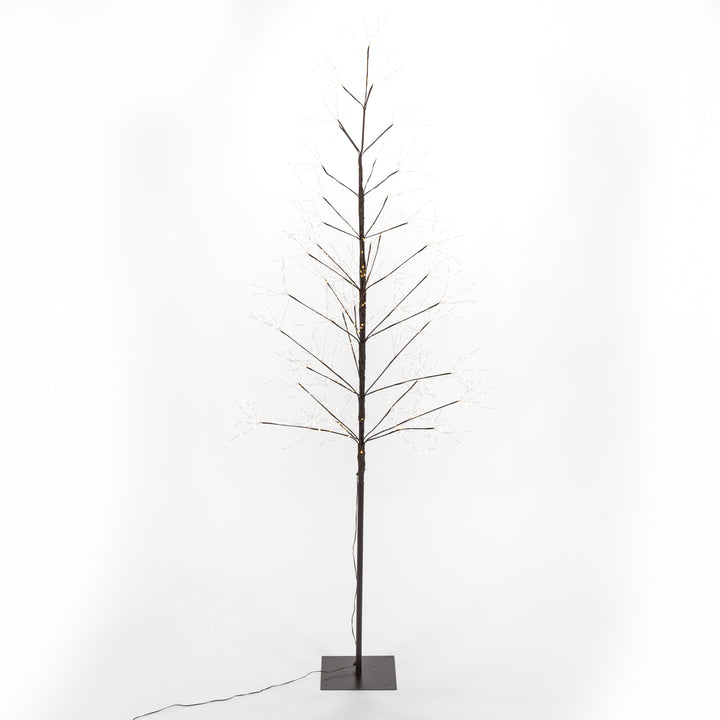 7 Foot Tall Brown Glowing Lighted Tree, Micro LEDs